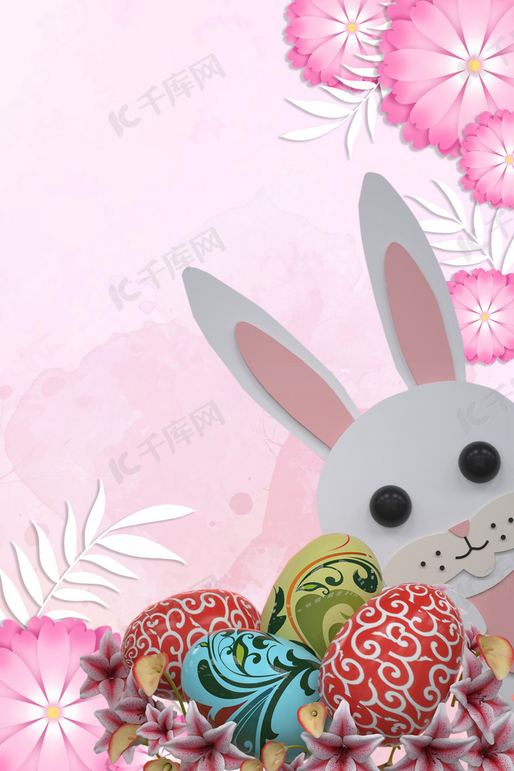 粉色复活节背景图片