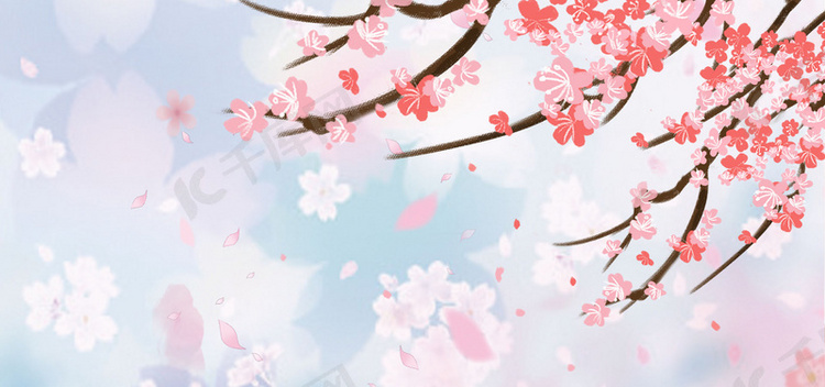 唯美春天赏樱花高清背景