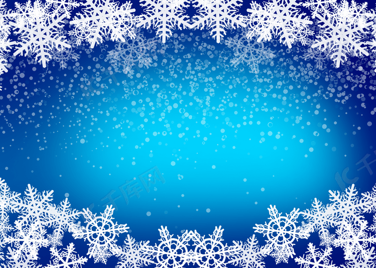 雪天蓝色冬季背景