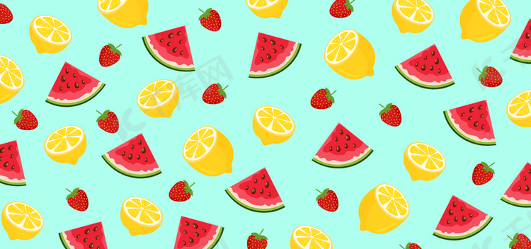 夏季水果西瓜柠檬插图
