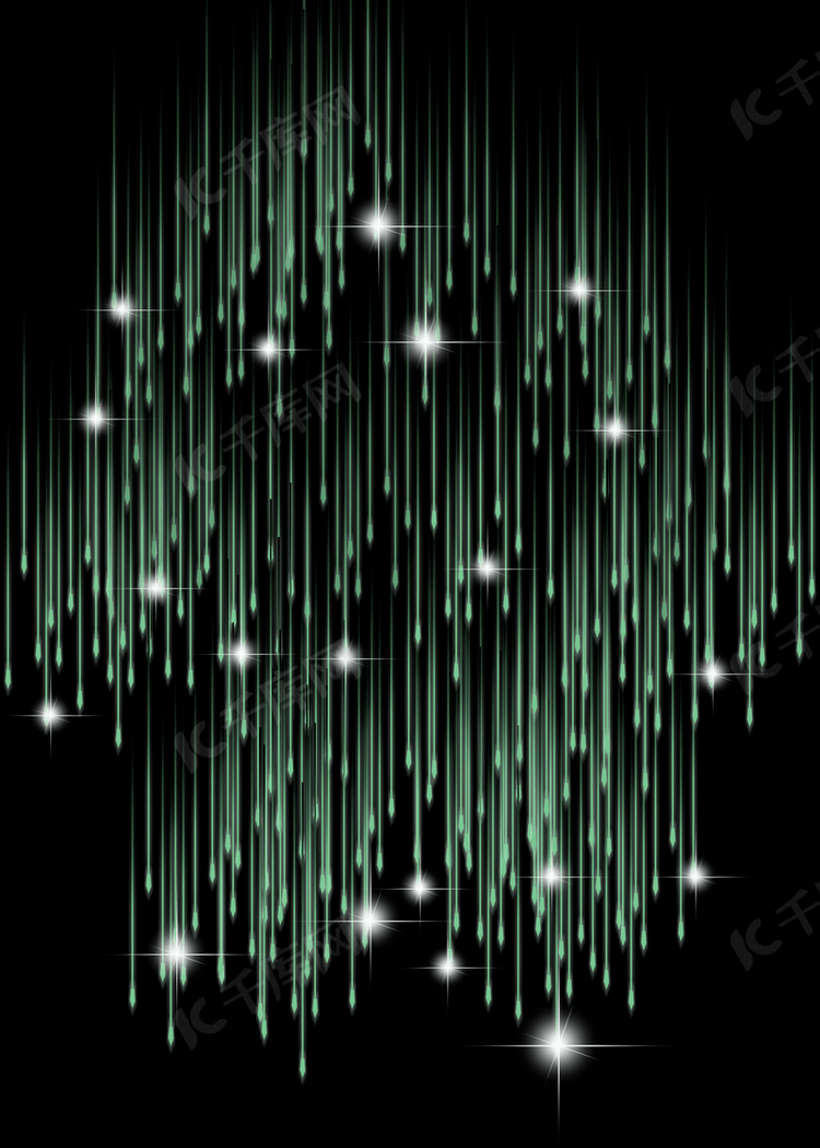 流星光纤效果绿色抽象背景