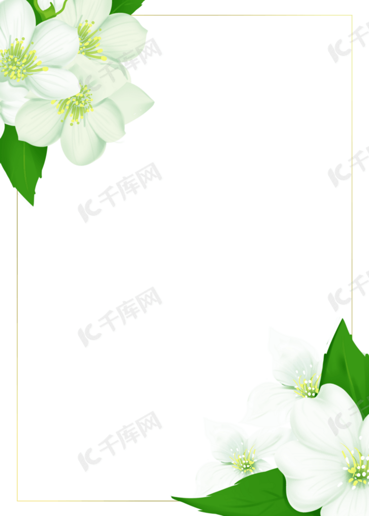 绿色花卉渐变线框背景