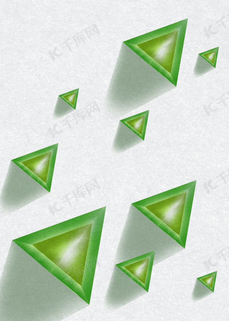 绿色三角形抽象几何立体背景