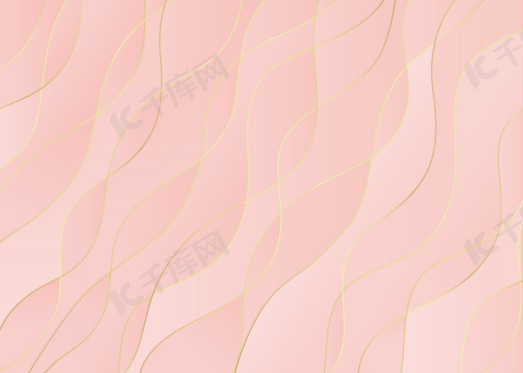 玫瑰金几何背景粉色曲线几何