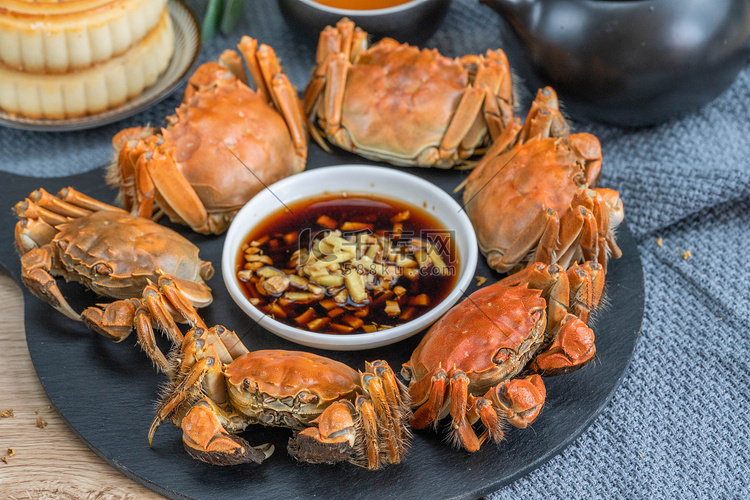 餐饮美食大闸蟹摄影图