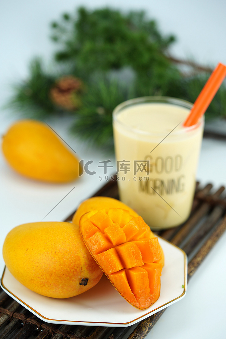 水果芒果果汁摄影图