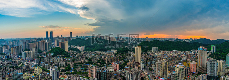 贵阳城市建筑航拍全景摄影图