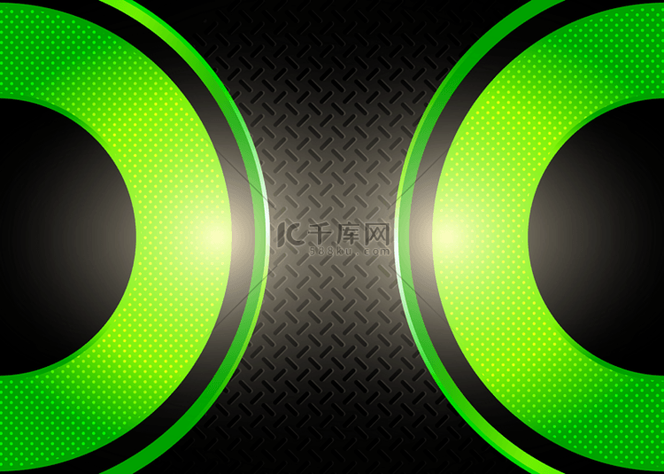 游戏抽象绿色发光半圆形背景