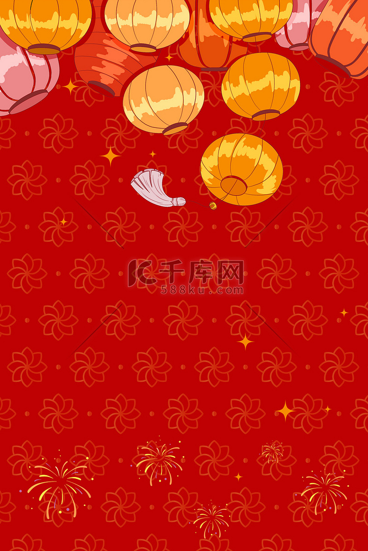 中国风灯笼新年底纹