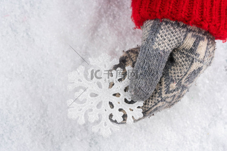 冬季小寒大寒节气雪花