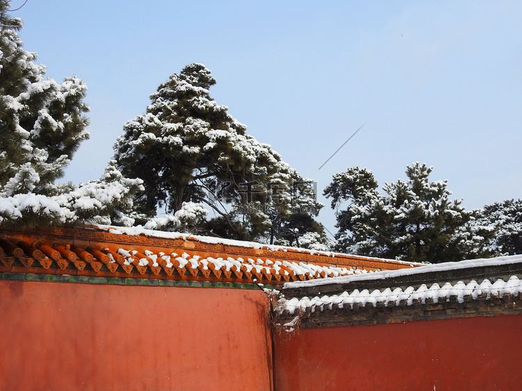 东北沈阳冬季冬至故宫雪景摄影图