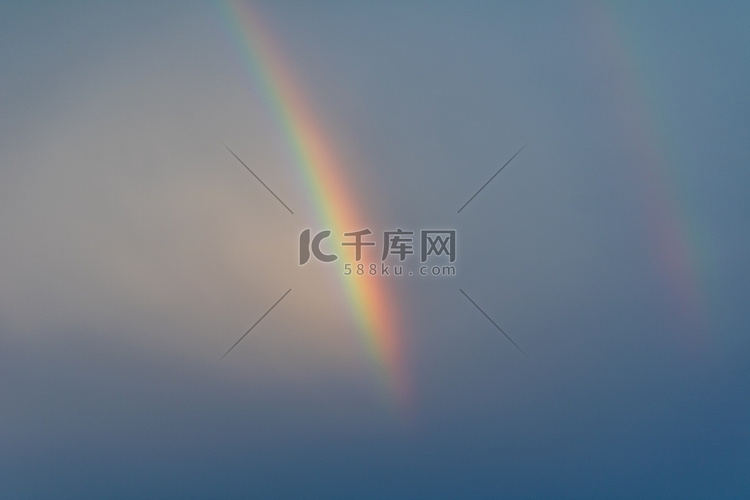天气雨后双彩虹天空风景摄影图配