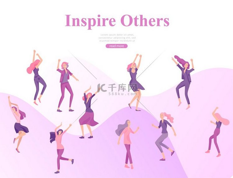 网站设计模板包括快乐女人的舞蹈