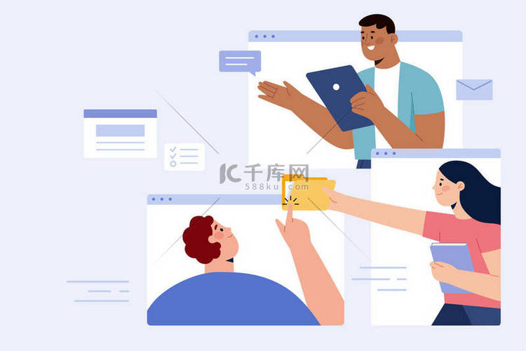 数字文件共享和团队合作的平面示