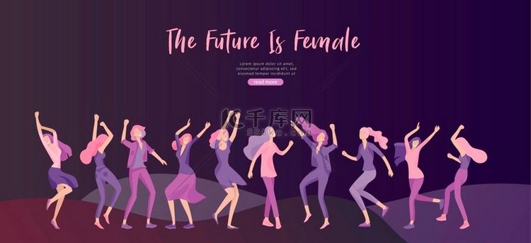 网站设计模板包括快乐女人的舞蹈