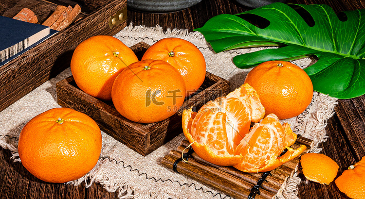 秋天应季水果白昼橘子室内拍摄摄