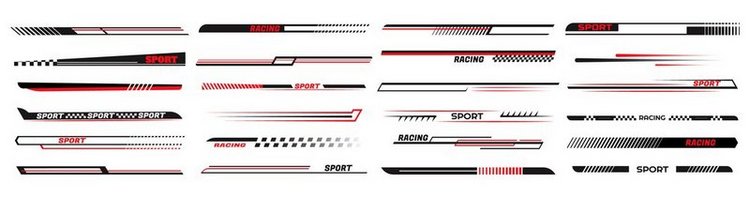 赛车线路运动条纹乙烯基贴纸赛车