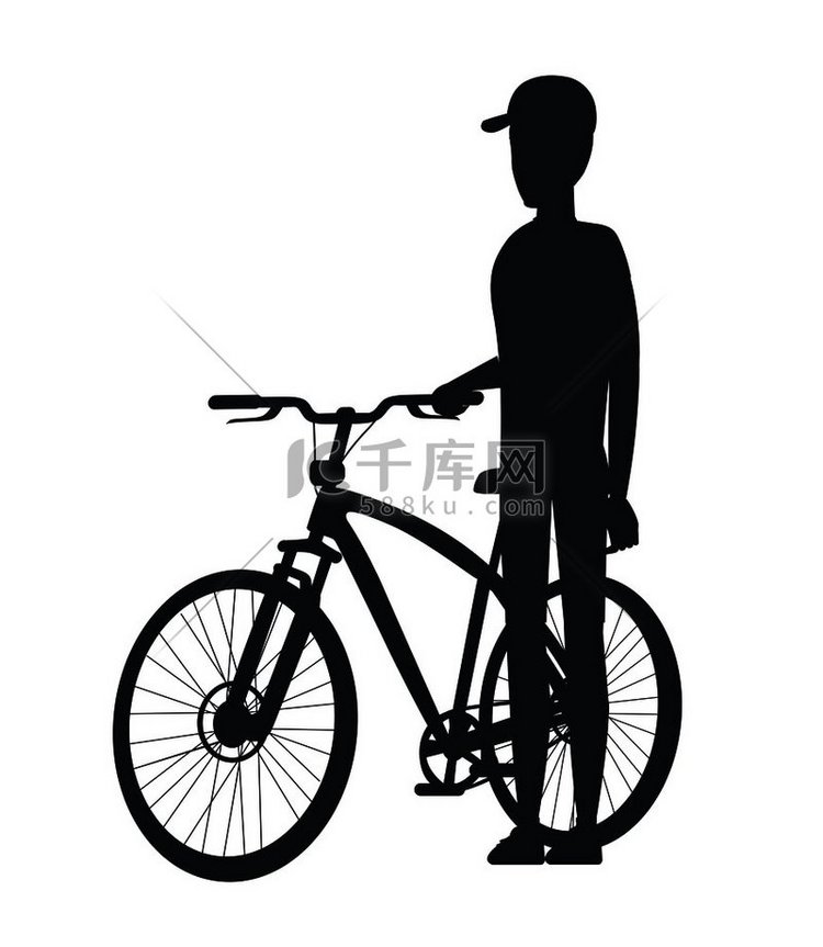 站在运动自行车附近的男性骑自行