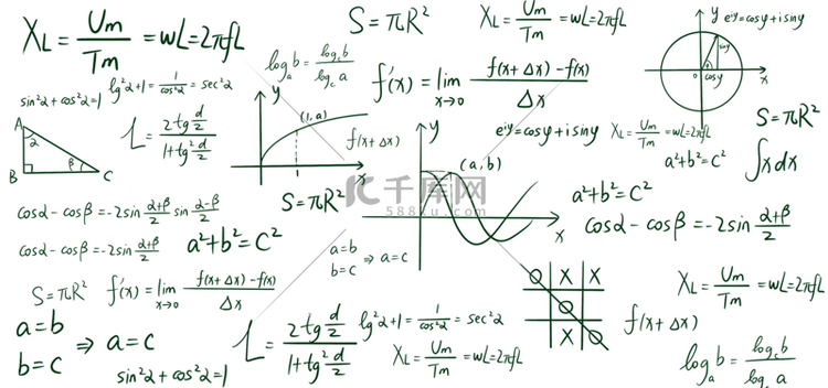 白色背景教育数学公式