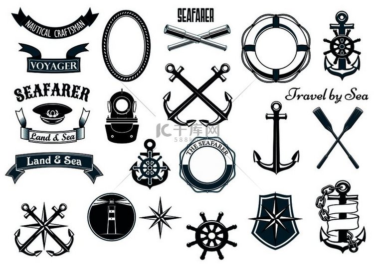 用于纹章的航海和海洋设计元素，