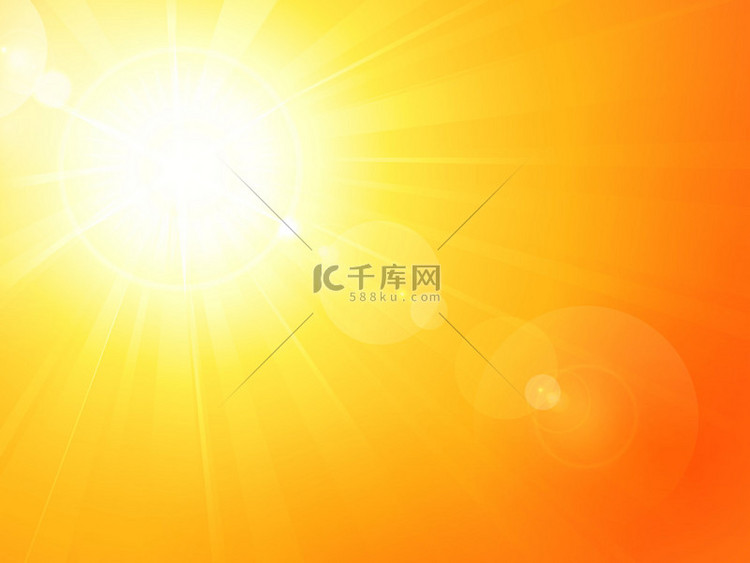 充满活力炎热的夏天太阳与镜头光