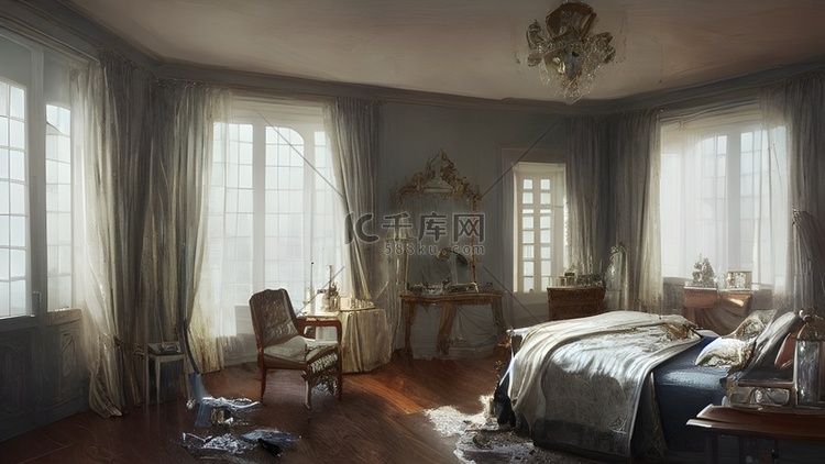 欧式房间卧室宫廷风优雅室内设计