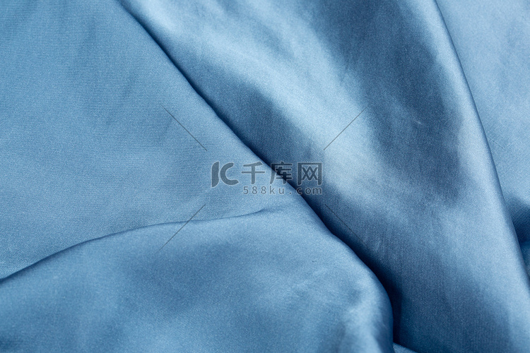 纺织品绸缎真丝蓝色桑蚕丝摄影图