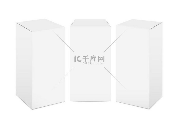 纸盒白色纸板包装实物模型逼真的