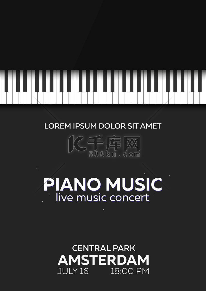 钢琴音乐会海报设计。音乐演唱会