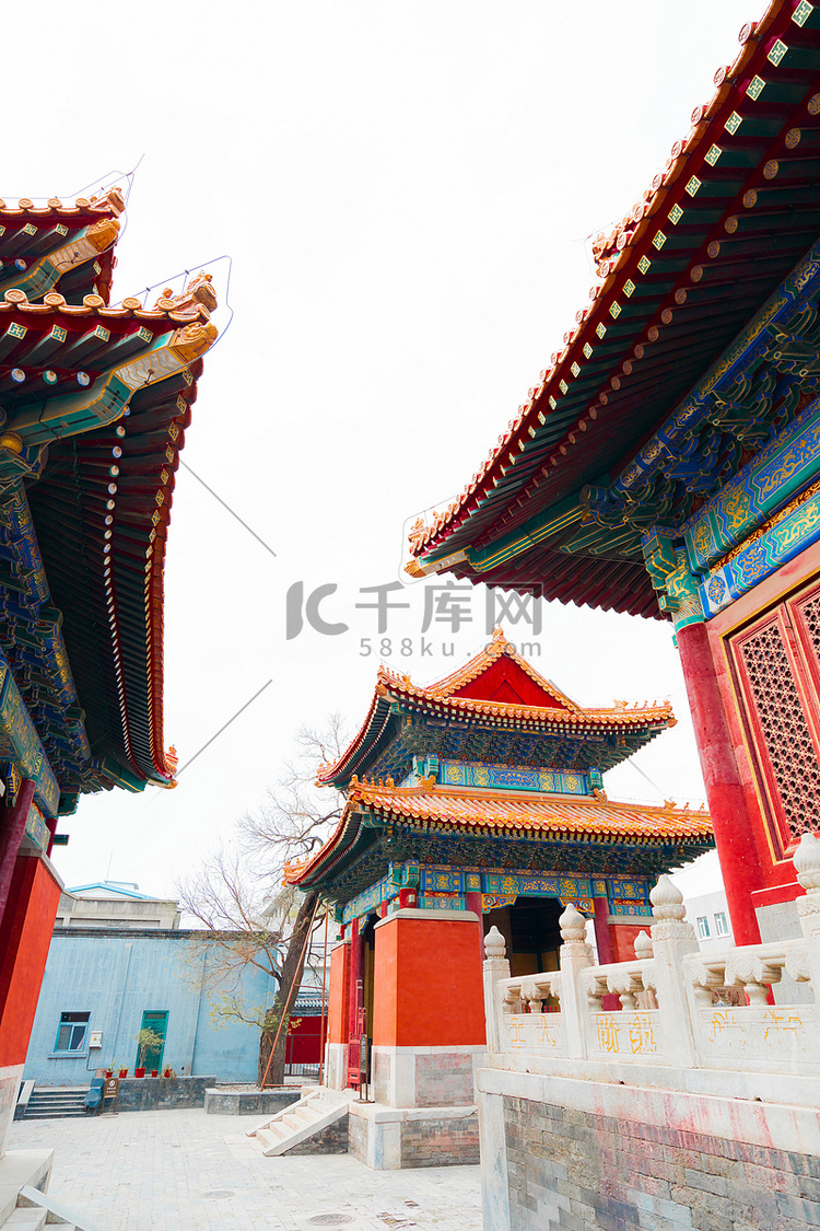 古代建筑白天北京帝王庙户外寺庙