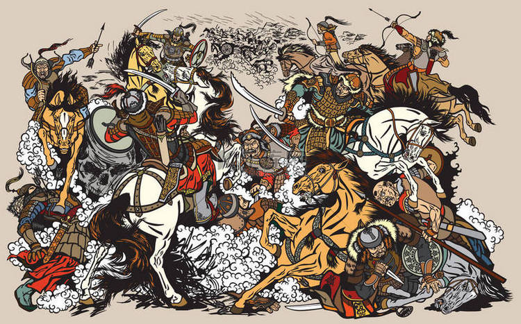 蒙古部族和部落之间的争斗。成吉