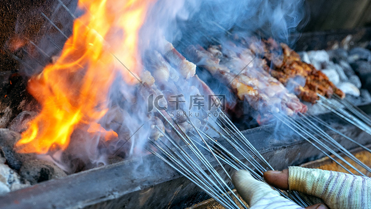 烧烤下午羊肉串春季素材摄影图配