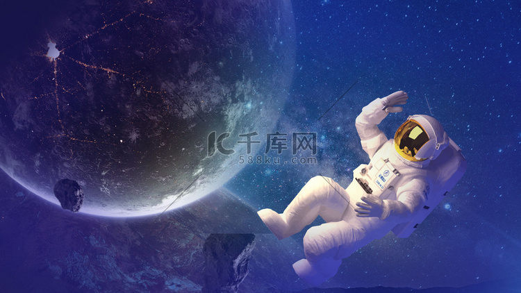 地球星球宇宙太空宇航员夜晚宇宙