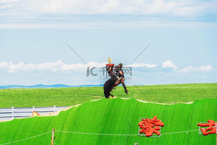 赛马白天骑马户外蒙古摄影图配图