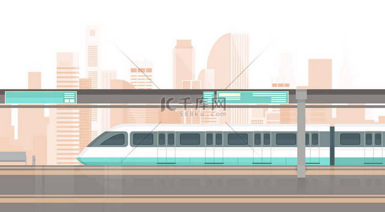 地铁电车现代城市公共交通工具，