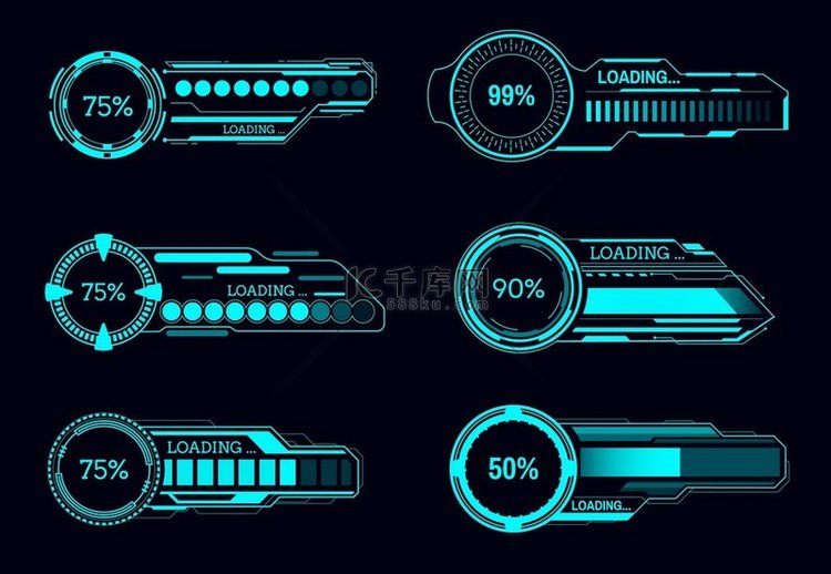 HUD 未来加载进度条，Sci