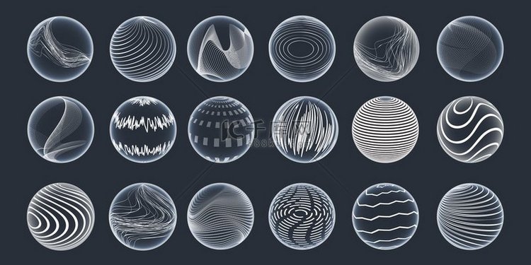 抽象圆三维球体粒子形状具有科学