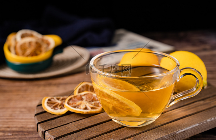 柠檬茶柠檬片茶饮茶文化茶水摄影