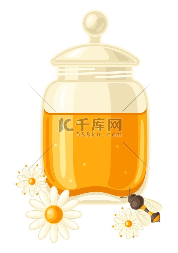 蜂蜜罐的插图商业食品和农业的形
