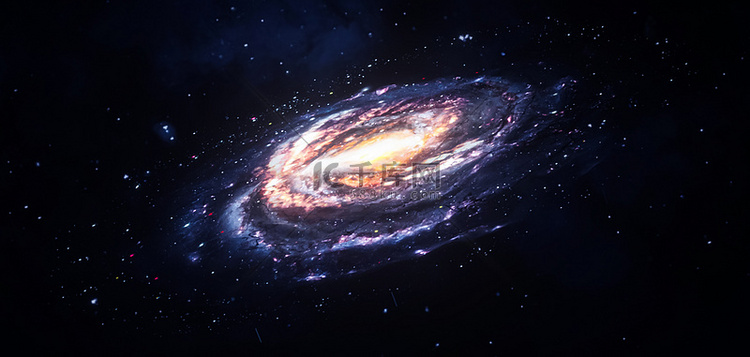 C4D宇宙星空银河系黑色合成背景