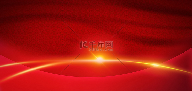 红色光效线条红色喜庆国庆节日海