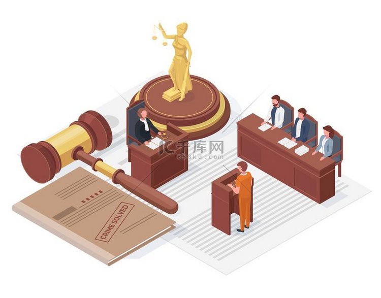 法律正义等轴概念主题和法官锤法