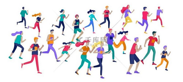 人民马拉松跑步运动比赛短跑概念