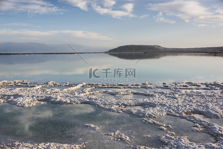 风景秀丽的盐湖, 死海, 以色列