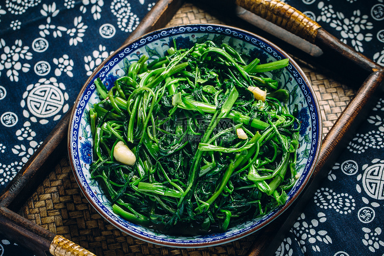 美食摄影春季青菜空心菜中式传统