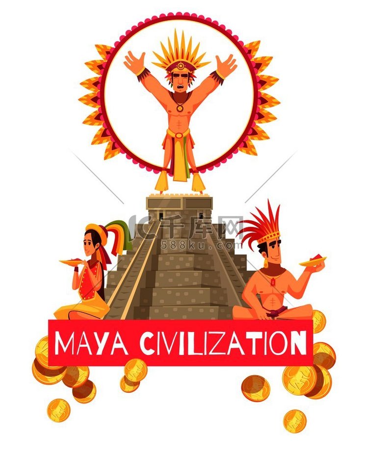 玛雅文明人和古代特奥蒂瓦坎金字