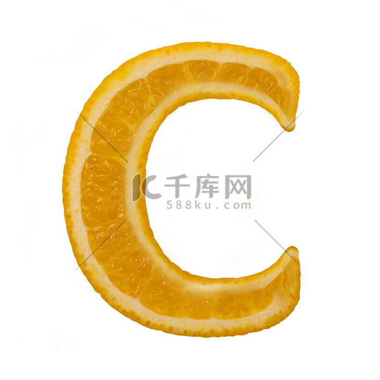 柑橘的字体。字母 c