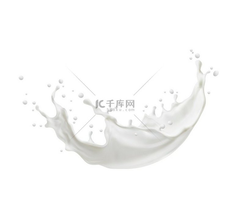 牛奶波浪飞溅奶油或酸奶波浪牛奶