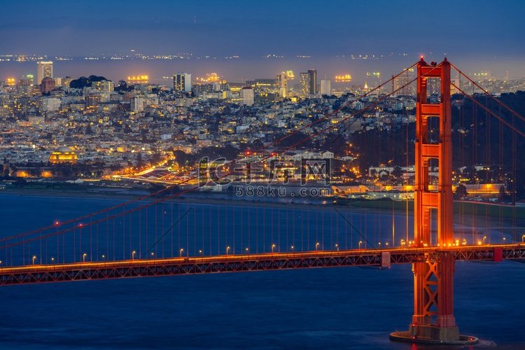 金门大桥在旧金山加利福尼亚州美