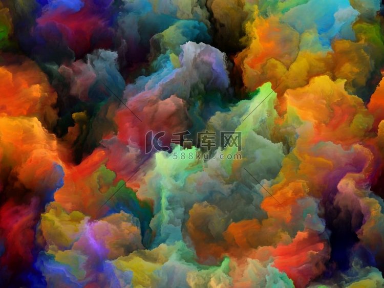 湍流彩色漆系列。浓厚的色彩云的